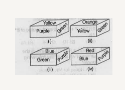 Which colour is opposite to purple?