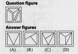 Among the four answer figures. Which can be formed from the cut out pieces given in questions figure.
