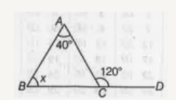 What wil be the value of angle X in adjoining figure.