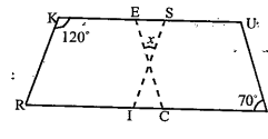 In the above figure both RISK and CLUE are parallelograms. Find the value of x.