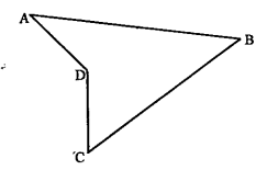 Consider a concave quadrilateral ABCD, Split it into two triangles and find the sum of the interior angles.