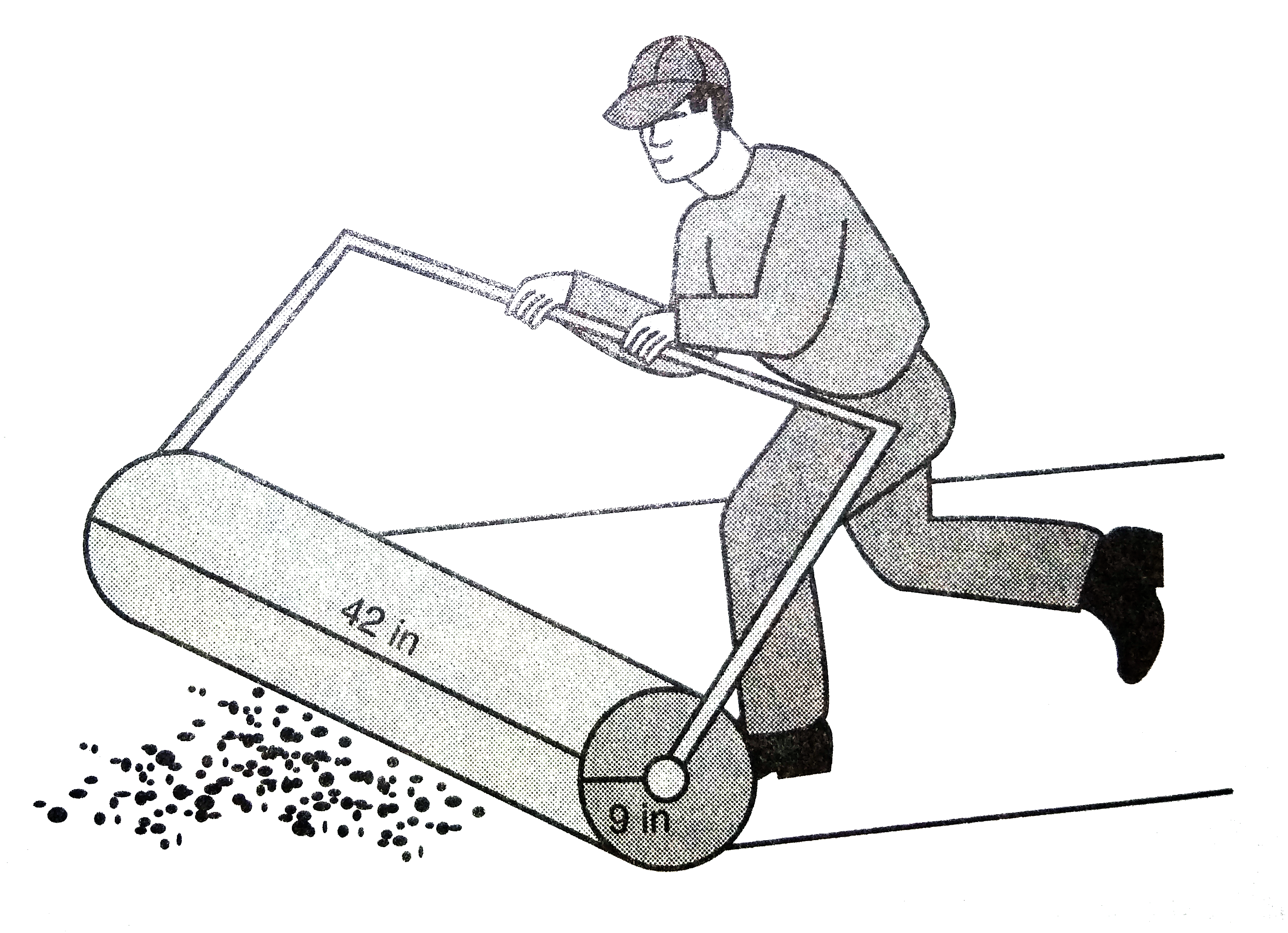 As shown in the figure above, a worker uses a cylindrical roller to help pave a road. The roller has  a radius of 9 inches and a width of 42 inches. To the nearest square inch, what is the area of the roller covers in one complete rotation?