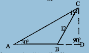 ചിത്രത്തിൽ BC=12, /D= 90^@, AC കാണുക