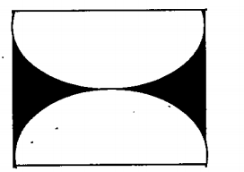 Two semicircles are drawn in a square as shown. Ifwe put a dot in the figure,without looking into it, what is the probability of being the dot in the shaded    region?