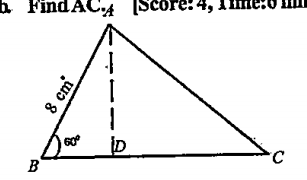 In /\ABC,AB=8 cm, BC =10cm and /B =60^@:- Find the area of the triangle /\ABC.