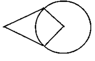 The picture shows the tangents at two points on a circle and the radii through the points of contact.    Prove that the tangents have the same length.