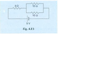 Find the current supplied by the cell in the circuit shown in Figure 4.E3.