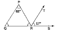 दी हुई आकृति में, angleQRP का मान ज्ञात कीजिए जब QP || RT है।