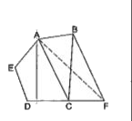संलग्न आकृति में, ABCDE एक पंचभुज है। B से होकर AC के समांतर खींची गई रेखा बढ़ाए गए DC से F पर मिलती है। दर्शाइए कि     ar (Delta ACB) = ar ( DeltaACF)
