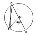 दी गई आकृति में, केंद्र 0 वाले वृत्त में  angle BAC = 90^(@)  है।   ज्ञात कीजिए।