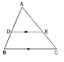किसी त्रिभुज ABC की भुजाओं AB और AC पर क्रमशः बिंदु D और E इस प्रकार हैं कि DE||BC है। x का मान ज्ञात कीजिए, यदि   AD = (7x-4) cm, AE = (5x-2)cm, DB = (3x+4) cm तथा EC = (3x) cm.