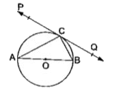 संलग्न आकृति में, O केंद्र वाले वृत्त के बिंदु C पर PQ एक स्पर्शरखा है। यदि AB एक व्यास है तथा angleCAB=30^(@) है, तो anglePCA  ज्ञात कीजिए।
