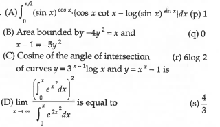 Match the following (more than one may match with the same).