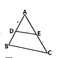 পাশের চিত্রে triangleABC এর BC বাহুর সমান্তরাল সরলরেখা AB ও AC কে যথাক্রমে D ও E বিন্দুতে ছেদ করেছে, AE=2AD হলে DB:EC এর মান কত?