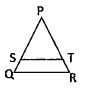 সত্য অথবা মিথ্যা লেখো : চিত্রে trianglePQR-এর (PS)/(SQ) =(PT)/(TR) এবং anglePST ne anglePRQ হলে, trianglePQR একটি সমদ্বিবাহু ত্রিভুজ।