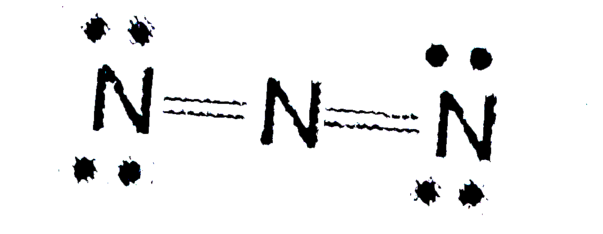 In the following electron dot structure, calculate the formal charge from left to right nitrogen atom respectively: