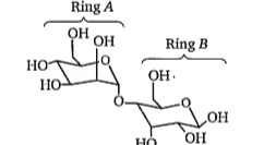दिये गये डाइसैकेराइड (disaccharide) के विषय में कौन से कथन सत्य हैं?