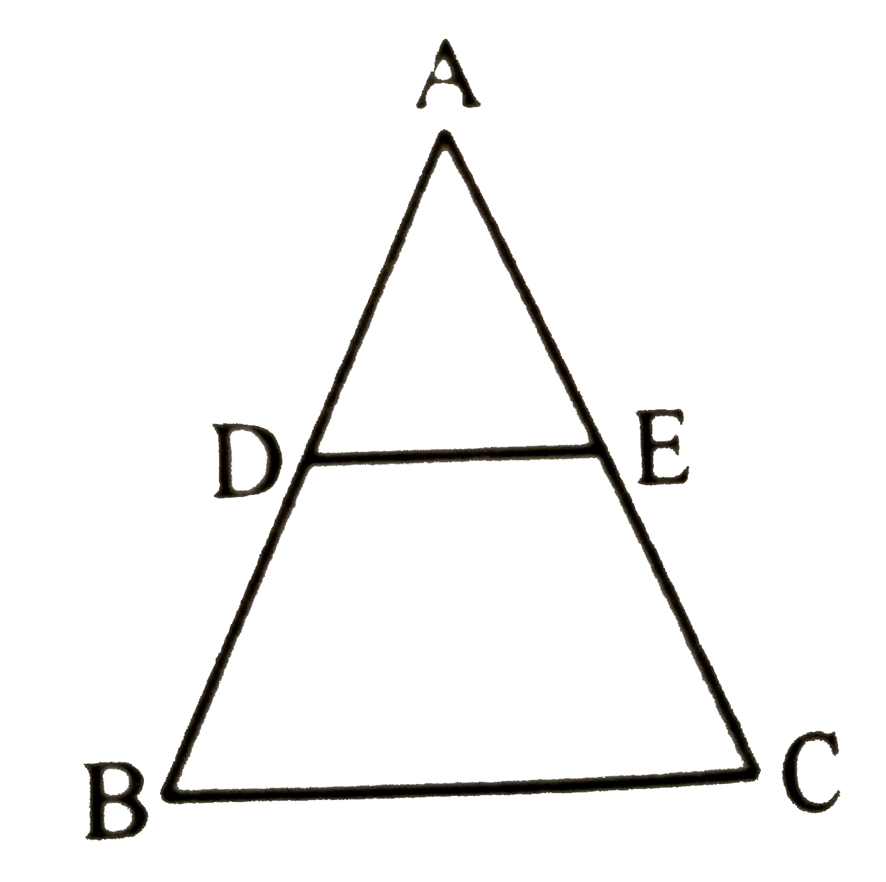 दी गई आकृति में DE||BC यदि AD = 2.5 सेमी, DB = 3 सेमी तथा AE = 3.75  सेमी है तो AC का मान ज्ञात कीजिए |