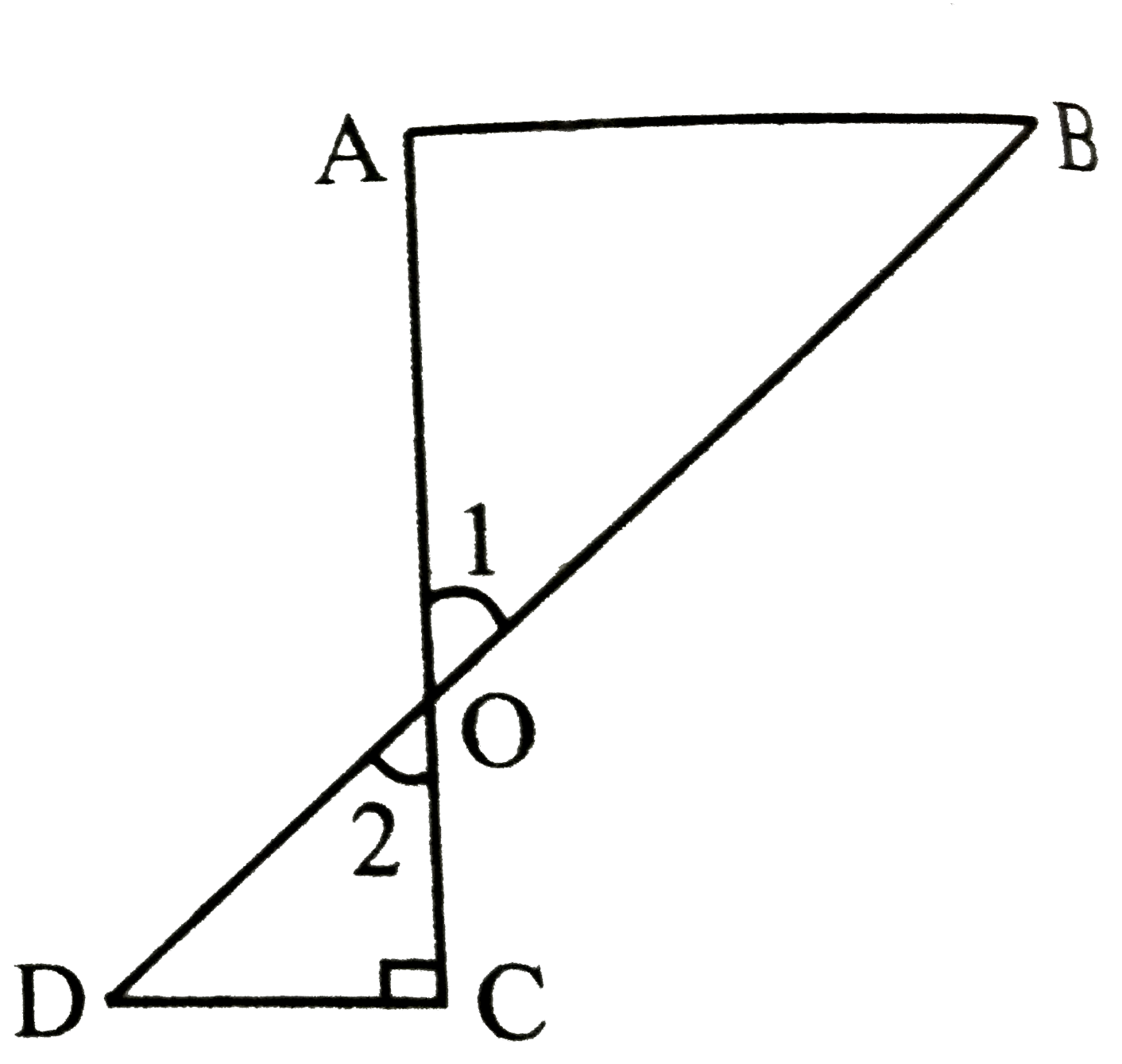 दी गई आकृति (चित्र 7.76 ) में, यदि angle A = angleC  है, तो सिद्ध कीजिए कि triangle AOB ~ triangle COD