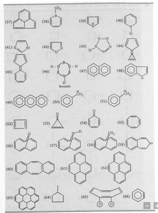 Among the given molecules, identify aromatic, anti-aromatic and non-aromatic molecules.