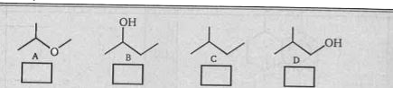 Arrange in the order as directed -    Arrange the following molecules in order of expected boiling point. (1=highest bpt , 4=lowest bpt.)