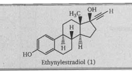The synthetic steroid ethynylestradiol (1) is a compound used in the birth control pill.   How many sp^3 hybridised carbon atoms are present in compound (1)?