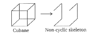 How many bond cleavages are required to convert cubane into non-cyclic skeleton ?