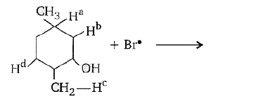 Br^(*) will abstract which of the hydrogen most readily ?