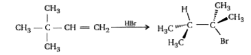 Consider the addition of HBr to 3,3-Dimethyl-1-butene shown below. What is the best mechanistic explanation for the formation of the observed product ?