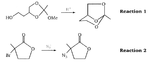 Type of mechanism followed by reaction 1 and 2 respectively .