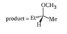 The back-side attack on 2-bromobutane by methoxide (CH3O^-) gives the product shown below. Which Fischer projection represents 2-bromobutane used as the reactant in this reaction ?