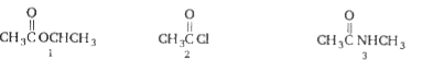 Arrange the following in order of increasing reactivity (least to most) towards nucleophile