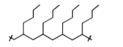 The following structure represents a subunit of a hydrocarbon polymer that may be prepared by a radical polymerization method. Identify the monomer that has been polymerized to make this polymer chain.