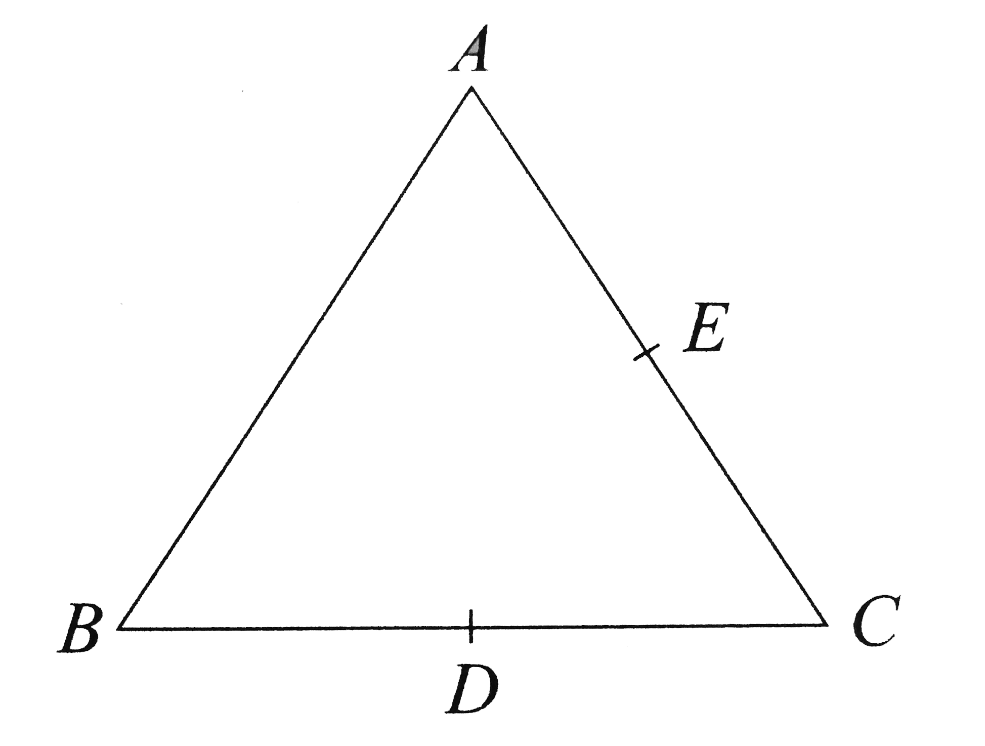 Three cahrges each+q, are placed at the corners of an isosceles trinagle ABC of sides BC and AC, 2a, D and E are the mid-points of BC and CA. The work done in taking a charge Q from D to E is