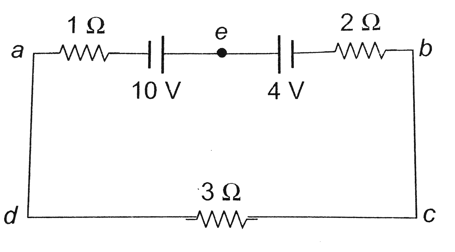The magnitude and direction of the current in the circuit shown will be