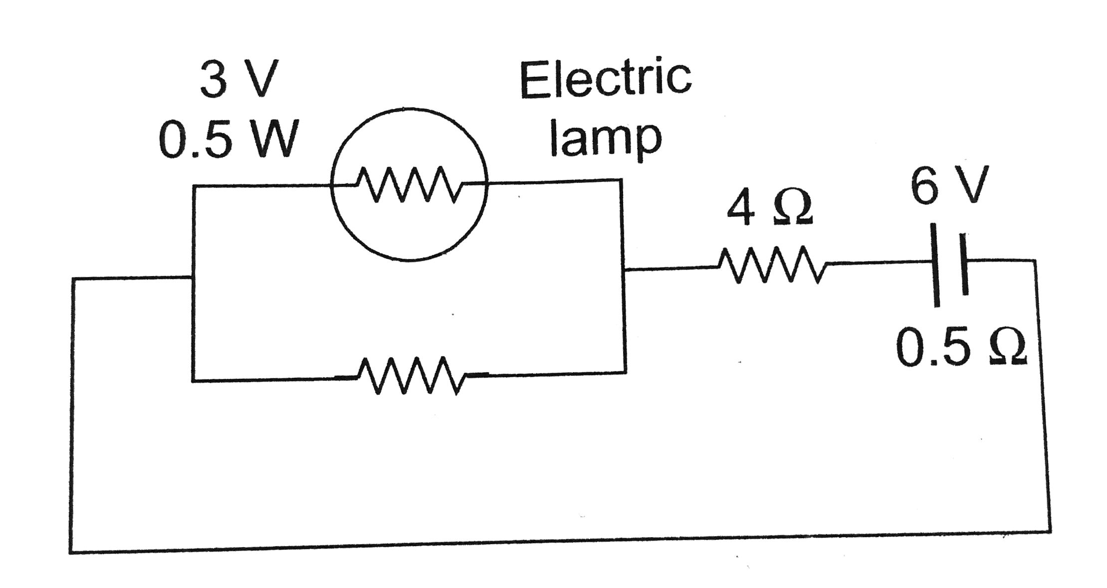 What should be the value of resistance R in the circuit shown in figure so that the electric bulb consumes the rated power?