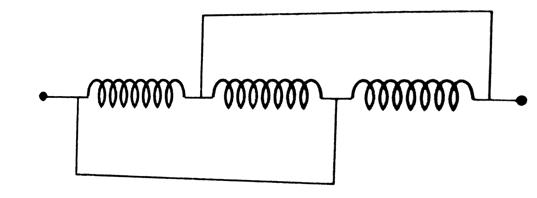 Pure inductance of 3.0 H is connected as shown below. The equivalent inductance of the circuit is