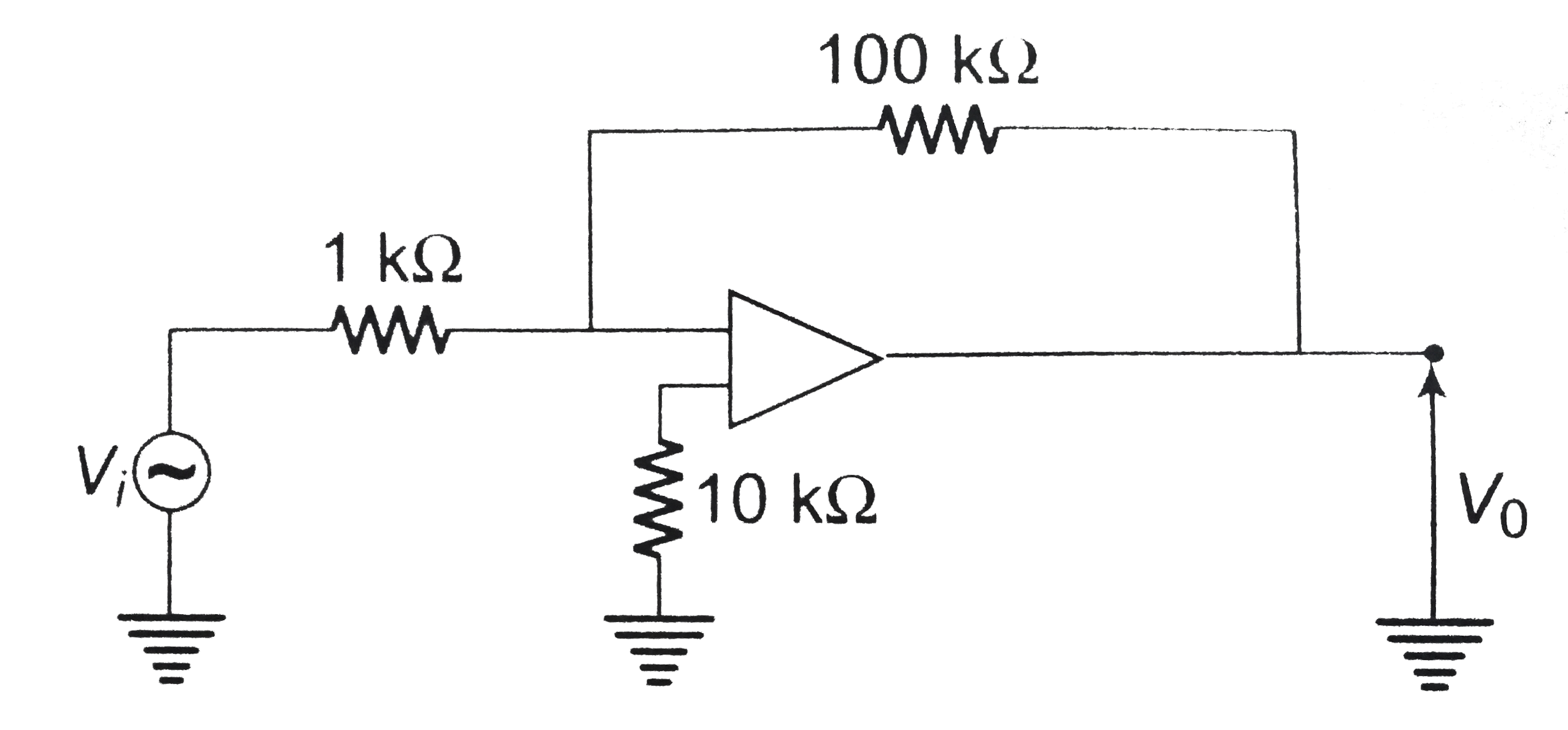 The voltage gain of the following amplifier is