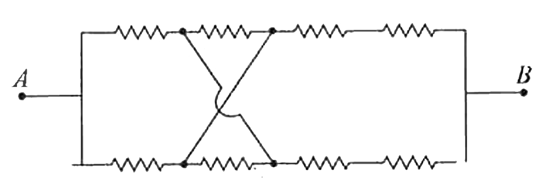 Find the equivalent resistance between terminals A and B. Each resistor is of resistance R.