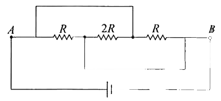 In the figure shown the current flowing through 2R is: