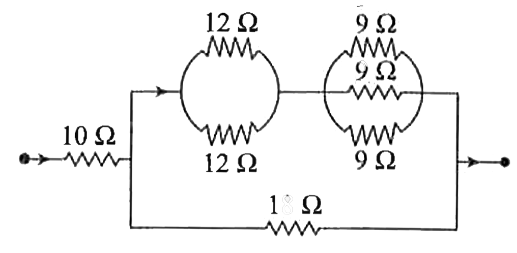 In the following circuit, 18Omega resistor develops 2J/sec due to current flowing through it. The power developed across 10Omega resistance is