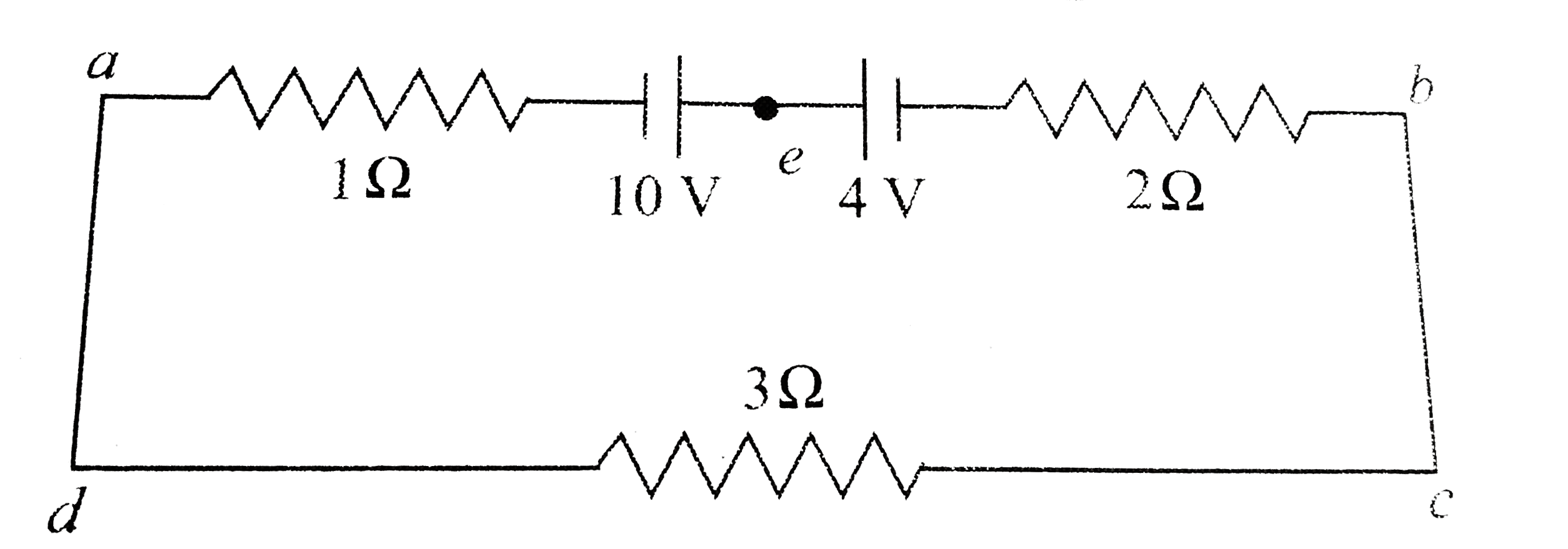 In the circuit shown in fig. the magnitdues and the direction of the flow of current, respectively, would be