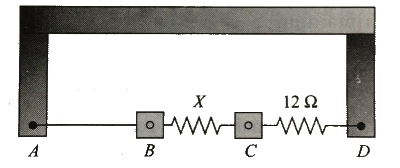 A thin uniform wire AB of length 1 m, an unknown resistance X, and a resistance of 12 Omega are connected by thick conducting strips, as shows in Fig. 6.27. A battery and a galvanometer (with a sliding jockey connected to it) are also available. Connections are to be made to measure the unknows resistance X using the principle of wheatstone bridge. Answer the following question.      (i) Are three positive and negative terminals on the galvanometer ?   (ii) Copy the figure in your answer book and show the battery and the galvanometer (with jockey) connected at appropriate points.   (iii) After appropriate connections are made, it is found that no deflection takes place in the galvanometer when the slider jockey touches the wire at a distance of 60 cm from A. Obtain the value of the resistance X.