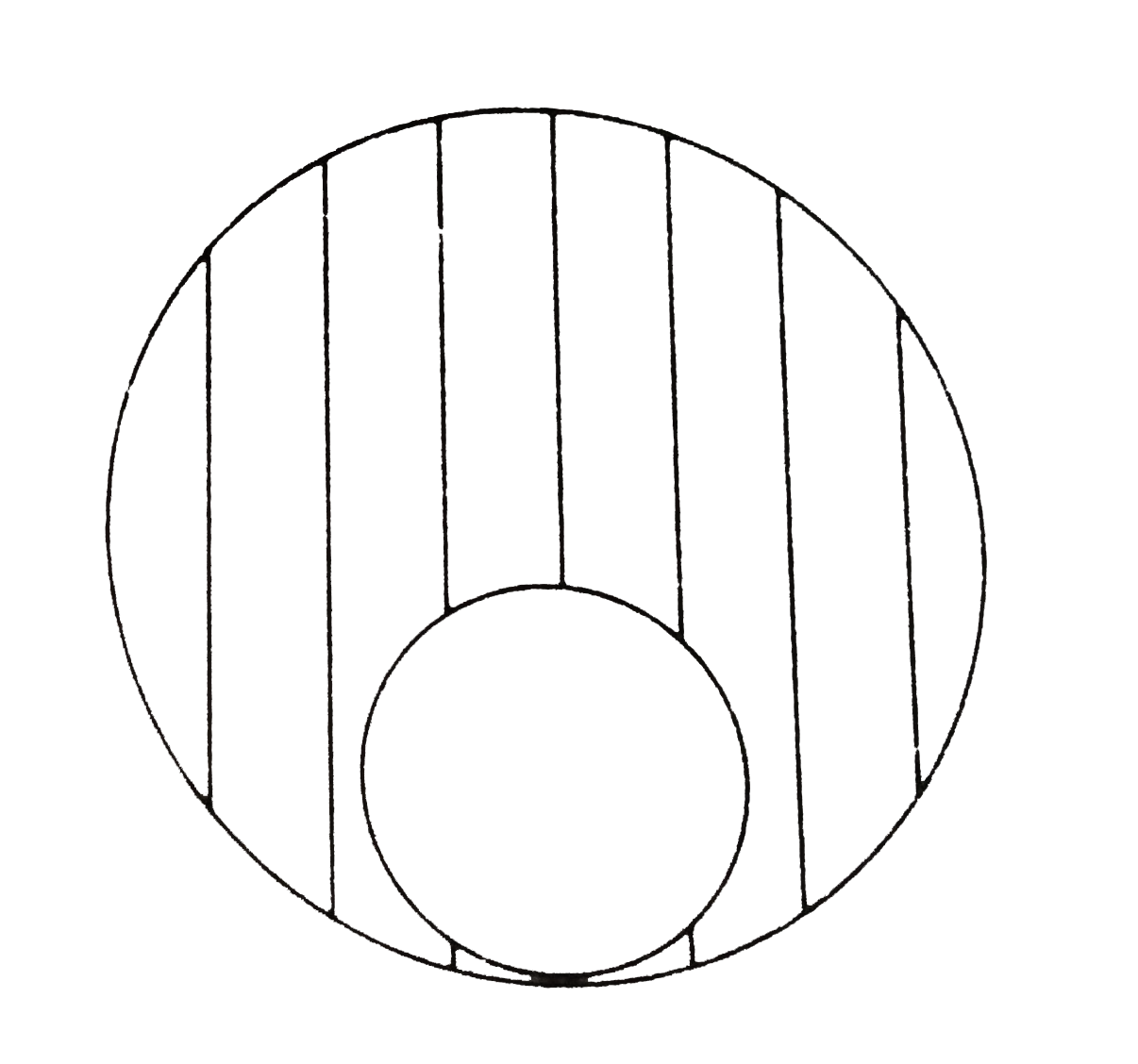 A spherical portion has been removed from a solid sphere  having a charge distributed uniformly in its volume as shown in figure. The electric field inside the empty space is