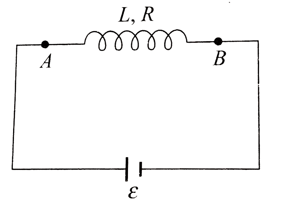 An indcutor having self inductance L with its coil resistance R is connected across a battery of emf elipson. When the circuit is in steady state t = 0, an iron rod is inserted into the inductor due to which its inductance becomes  nL (ngt1).       After insertion of rod which of the following quantities will change with time?  (1) Potential difference across terminals A and B   (2) Inductance   (3) Rate of heat produced in coil