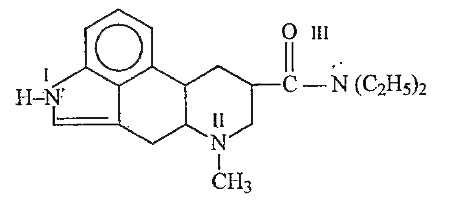 Which nitrogen in LSD (Lysergic acid diethylamide) is more basic?