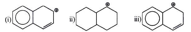 Compare relative stability of following carbocation: