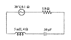 In the circuit of Fig. the source frequency is omega = 2000