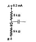 In the circuit shown in figure. If the diode forward voltage drop is 0.3V, the potential difference between A and B is