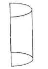 A liquid is contained in a vertical tube of semi circular cross- section. The contact angle is zero. The force of surface tension on the flat part to curved part is